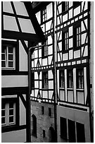 Timbered houses. Nurnberg, Bavaria, Germany ( black and white)