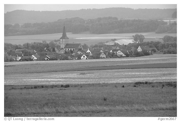 Rural village. Bavaria, Germany (black and white)