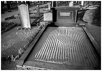 Graves in Gamla Uppsala. Uppland, Sweden (black and white)