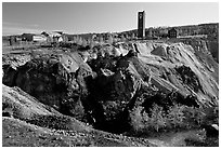 Copper mine pit Falu Koppargruva. Central Sweden (black and white)