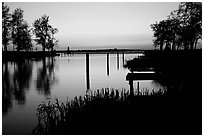 Vattern Lake at sunset, Vadstena. Gotaland, Sweden ( black and white)