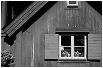 Detail of a red house. Stockholm, Sweden ( black and white)