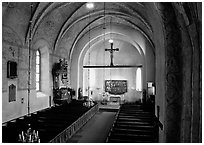 12th century Church of Gamla Uppsala. Uppland, Sweden (black and white)