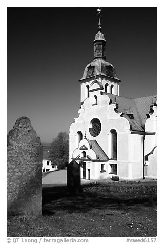 Church near Granna. Gotaland, Sweden (black and white)