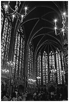 Upper Holy Chapel. Paris, France ( black and white)