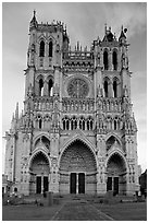 Cathedral facade, Amiens. France ( black and white)