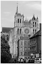 Houses and Cathedral, Amiens. France ( black and white)