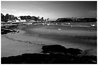 Harbor at low tide. Brittany, France ( black and white)