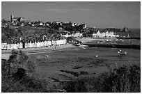 Cancale at low tide. Brittany, France ( black and white)