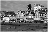 Waterfront of Cancale. Brittany, France ( black and white)
