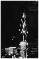 Statue of Joan of Arc on the place des Victoires. Paris, France ( black and white)