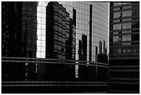 Reflections in modern office buildings, La Defense. France ( black and white)