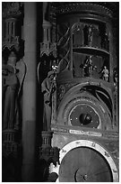 Astrological clock inside the Notre Dame cathedral. Strasbourg, Alsace, France (black and white)