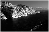 Calanque de Morgiou. Marseille, France (black and white)