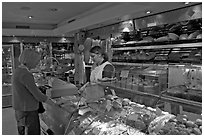 Inside a bakery. Paris, France ( black and white)