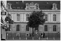 Square in front of City Hall, Amiens. France ( black and white)