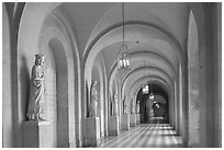 Versailles Palace corridor. France (black and white)