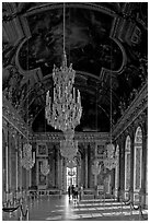 Gallerie des glaces room, Versailles Palace. France ( black and white)