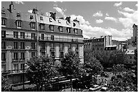 Typical appartment buildings. Paris, France ( black and white)
