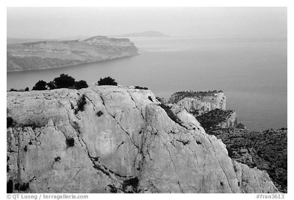 Near the Grande Candelle at dawn. Marseille, France (black and white)