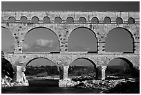 Pont du Gard Roman Aqueduct. France ( black and white)