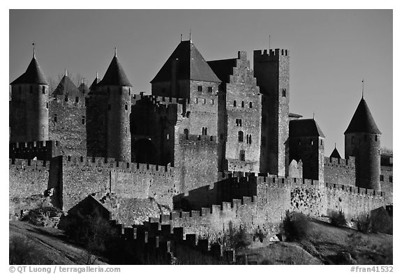 Castle and ramparts, medieval city. Carcassonne, France