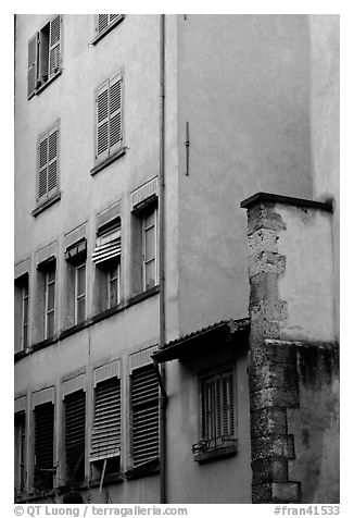 House facade. Grenoble, France (black and white)
