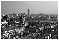 Cityscape with Hotel Dieu. Lyon, France ( black and white)