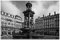 Place des Jacobins. Lyon, France (black and white)