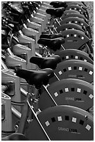 Bicycles for rent. Lyon, France (black and white)