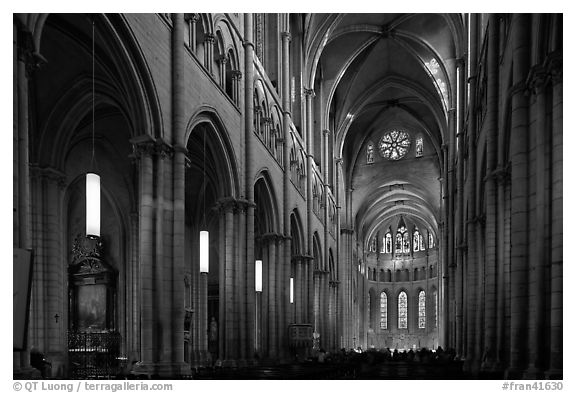 Nave of Saint Jean Cathedral. Lyon, France