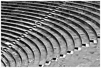 Tiered seats arrranged in a semi-circle, Orange. Provence, France ( black and white)