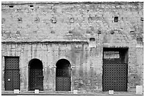 Facade detail, Roman Theater. Provence, France ( black and white)