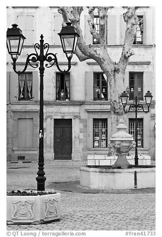 Town square, Orange. Provence, France (black and white)