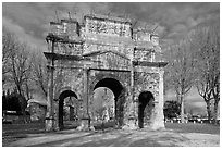 Ancient Roman arch, Orange. Provence, France ( black and white)