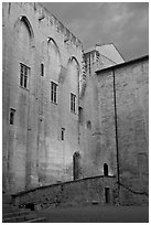Wall of honnor courtyard. Avignon, Provence, France ( black and white)
