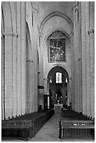 Interior nave of St Trophime church. Arles, Provence, France ( black and white)