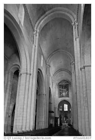 Romanesque style nave, St Trophime church. Arles, Provence, France
