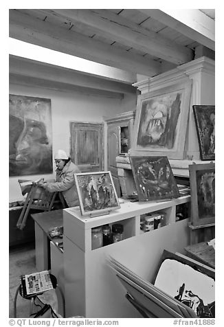 Artist's studio. Arles, Provence, France (black and white)