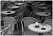 Cafe table, Cours Mirabeau. Aix-en-Provence, France ( black and white)
