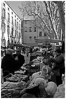 Vegetable market. Aix-en-Provence, France ( black and white)