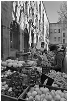 Daily Farmer's market, place Richelme. Aix-en-Provence, France ( black and white)