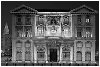 Historic customs house. Marseille, France (black and white)
