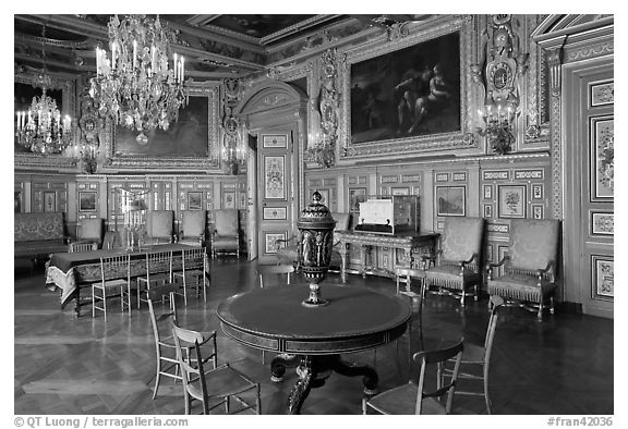 Salon Louis XVIII, Chateau de Fontainebleau. France