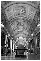 Library, palace of Fontainebleau. France (black and white)