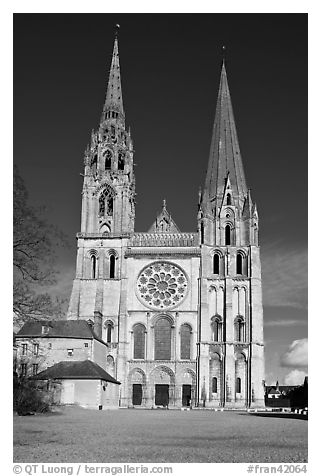 Flamboyant and pyramidal spires, Chartres Cathedral. France