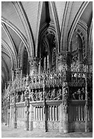 Sanctuary and vaults, Cathedral of Our Lady of Chartres,. France (black and white)