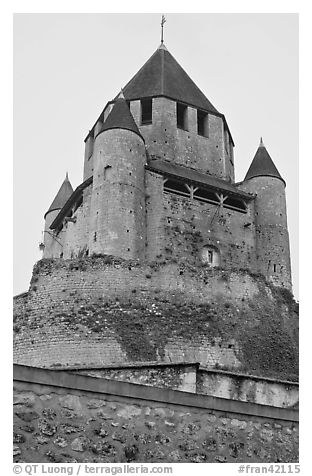 Caesar's Tower, Provins. France (black and white)