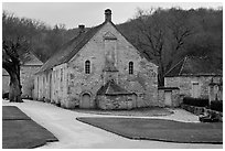 Cistercian Abbey of Fontenay. Burgundy, France (black and white)