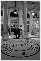 Entrance of Comedie Francaise. Paris, France ( black and white)
